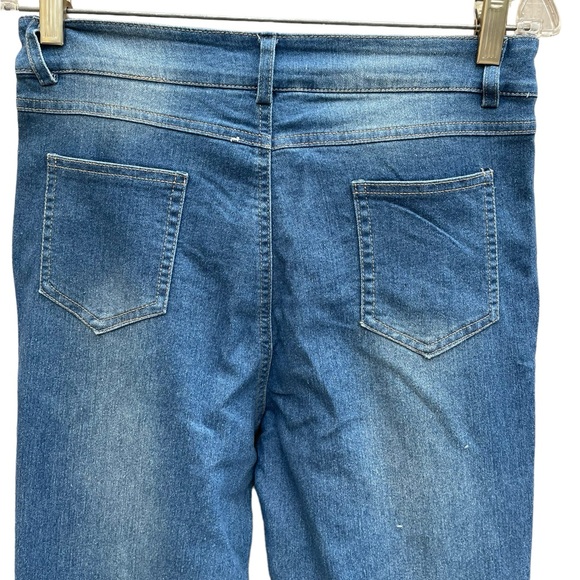 No Brand Lightweight Blue Denim Bootcut High Waist 5 Pocket Jeans Petite Length - Picture 9 of 9